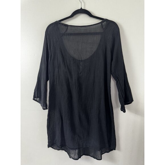 St Bernard Womens L Black Babydoll Sheer Tunic Dress Cover up Whimsigoth Grunge - Picture 6 of 11